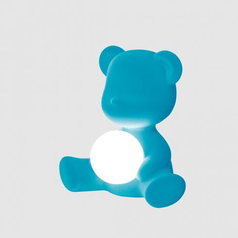 Qeeboo Teddy velvet 25002LB-FL light blue лампа настольная